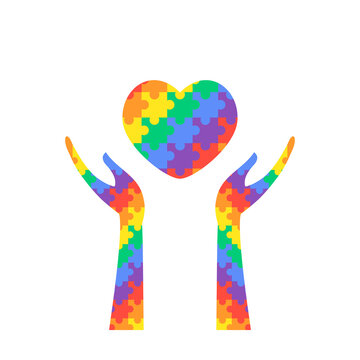 A set of rainbow heart vector for celebrating pride month
