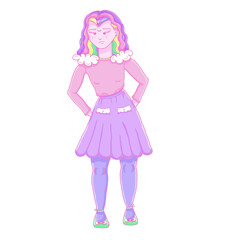 Chica arcoiris triste