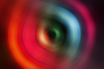 Abstract colorful background, with crossing circles and ovals. Light motion illustration.