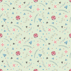 Seamless watercolour summer texture.
