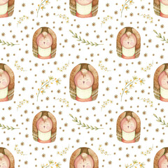 Cute pattern with handdrawn elements