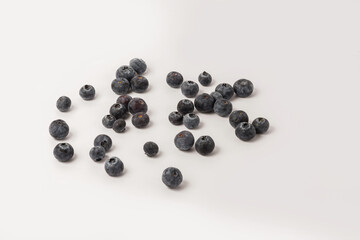 blueberries on white background
