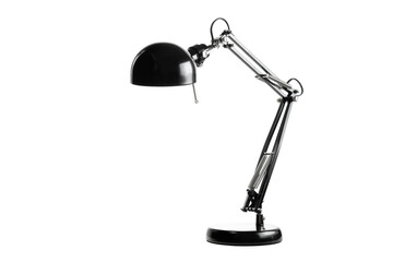 Decor night interior design. Modern home table lamp for desk office decor isolated on white background. Light furniture.