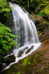 Fototapeta na wymiar Fuller Falls waterfall on the Fundy Trail Parkway New Brunswick