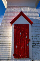 Red Lighthouse door at Market Square Saint John New Brunswick