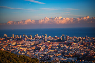 sunset over the city of Barcelona