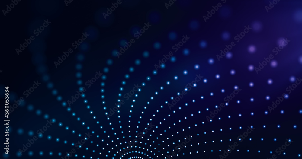 Poster abstract big data background with interweaving of dots. connection concept colorful blue and purple.