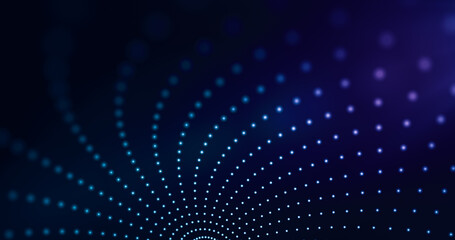Abstract big data background with interweaving of dots. Connection concept colorful blue and purple.