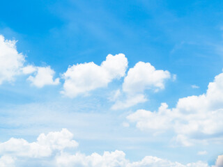 Naklejka na ściany i meble Blue sky with white clouds Natural concept background.