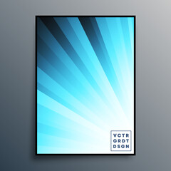 Poster template with blue gradient rays for background, wallpaper, flyer, poster, brochure cover, typography or other printing products. Vector illustration