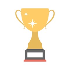 Winner cup icon illustration in flat design style. Prize, trophy sign.