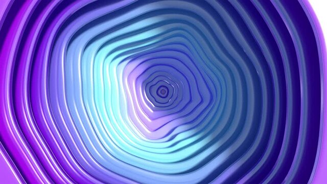 Abstract pattern of noise circles with the effect of waving. Colorfull clean rings animation. Abstract background for presentation. Seamless loop 4k 3d render