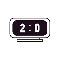 Soccer score board two cero line style icon vector design