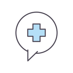 bubble with cross line and fill style icon vector design