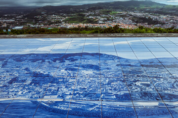 The panorama of Angra do Heroismo (Angra do Heroísmo) city in Terceira Island, Azores, Portugal