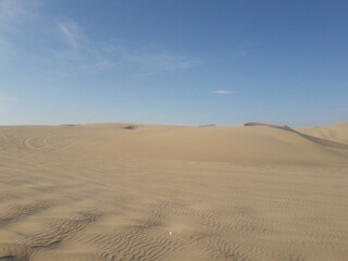 Huacachina Peru desert oasis and sand dunes 2019