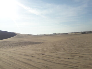 Huacachina Peru desert oasis and sand dunes 2019