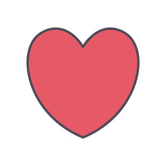 Heart line and fill style icon vector design