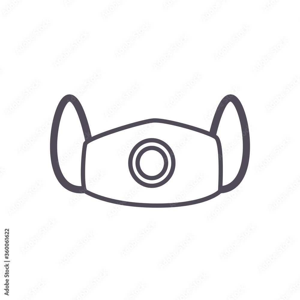 Poster mask line and fill style icon vector design
