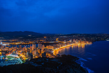 Fototapeta premium night view of Calp in Spain
