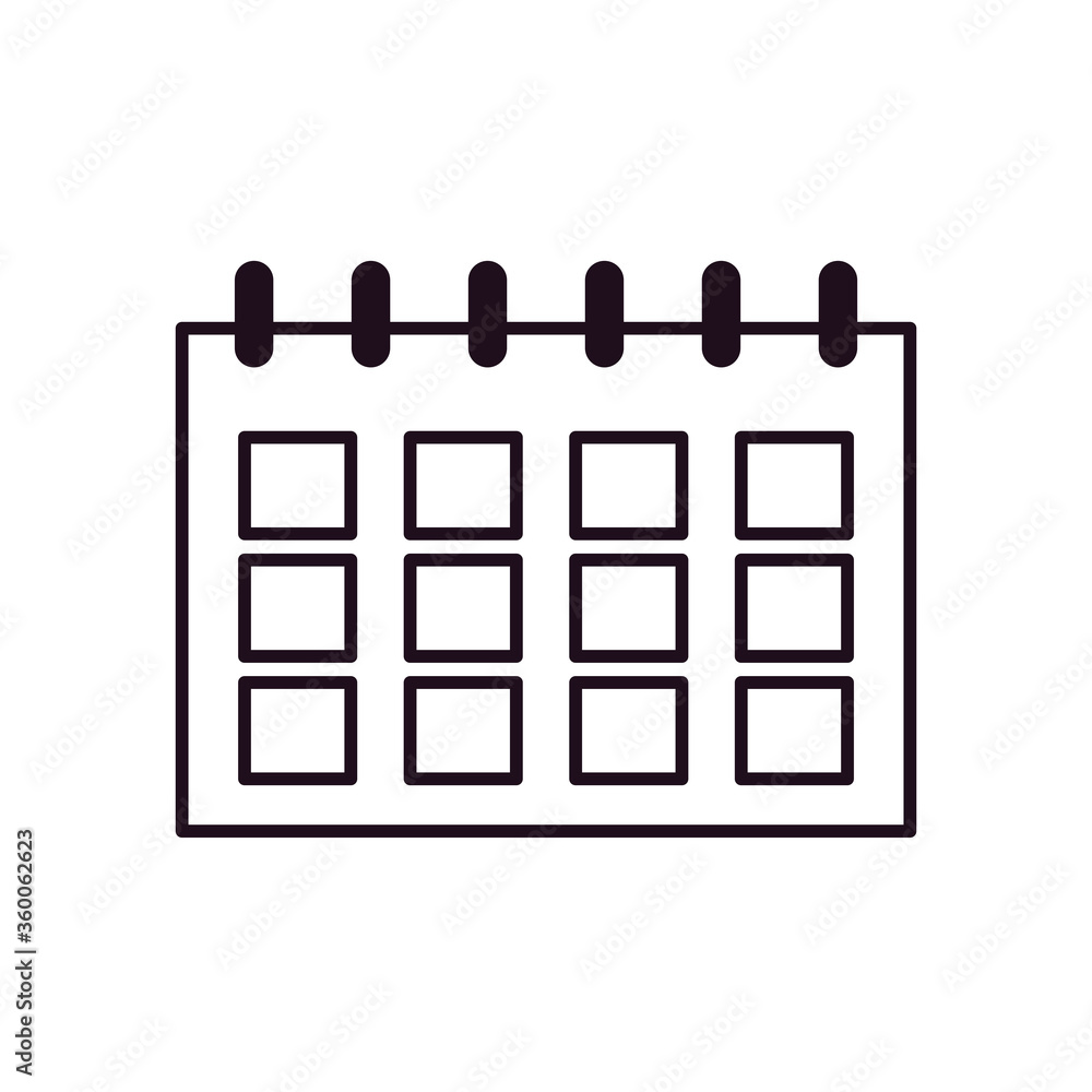 Poster calendar line style icon vector design