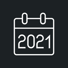 Calendar 2021 vector icon in trendy flat style