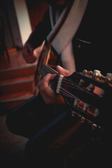 Fototapeta premium Tocando gitarra