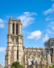 Fototapeta na wymiar Paris, France, Notre Dame de Paris after fire