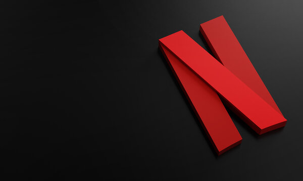 Netflix Logo Minimal Simple Design Template. Copy Space 3D