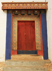 colorful Buddhist temple door