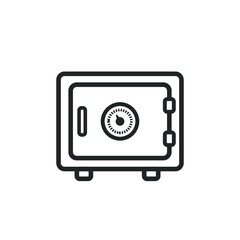 Strongbox line icon, outline vector sign, linear pictogram isolated on white. In room safe symbol, logo illustration
