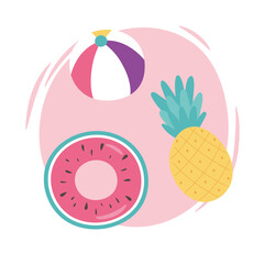 hello summer, beach ball pineapple float vacations tropical