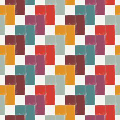 Paint brush seamless pattern. Freehand grunge design background. Diagonal parquet tile flooring motif ornament
