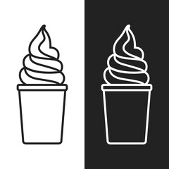 Ice Cream Cup Vector Set Illustration Background