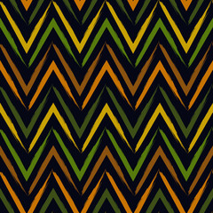 Brush strokes seamless pattern. Freehand horizontal zigzag stripes. Repeated chevron lines background. Grunge geometric