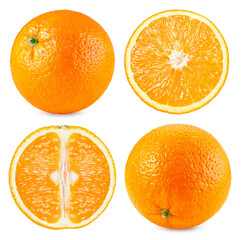 Set of oranges Isolated on white