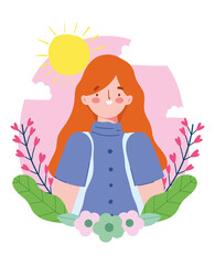 happy friendship day, beautiful woman portrait cartoon special event celebration