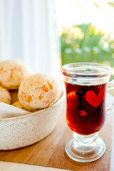 cheese bread and coffee