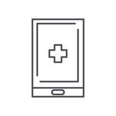 Fototapeta premium smartphone with cross line style icon vector design