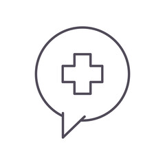 bubble with cross line style icon vector design