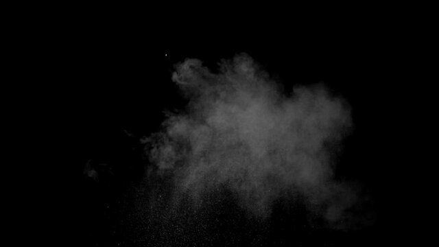 white smoke powder explosion fluid ink paint particles slow motion isolated on black. sky, cloud, smoke, clouds, white, blue, abstract, symbol, number, shape, nature, air, black, fire, sign, 3d, steam