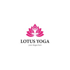Lotus yoga logo template icon design