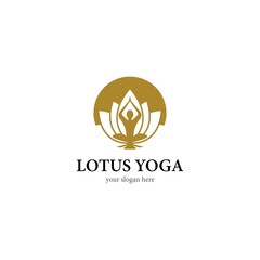 Lotus yoga logo template icon design