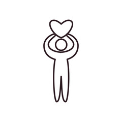 Avatar person with heart line style icon vector design