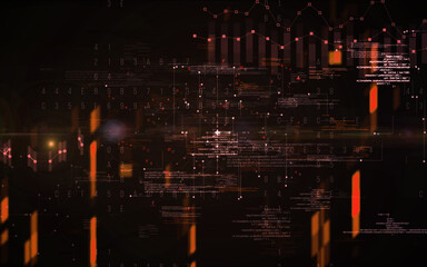 Abstract digital matrix background. Futuristic big data information technology concept. Motion graphic for abstract data center, block chain, server, internet, hi-speed.