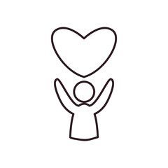 Avatar person with heart line style icon vector design