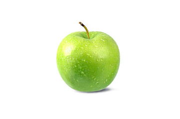 Green apple on white background