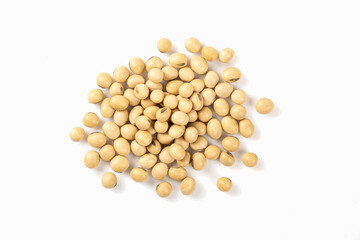 Top view Soybean isolated on white background.
