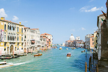 Fototapeta na wymiar Grand Canal and Basilica di Santa Maria della Salute, Venice, Italy