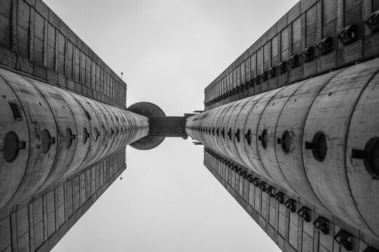 The towers of the Western City Gate of Belgrade